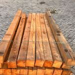 Ca. 29x Lariks Balken Fijnbezaagd, 120x120mm, Lengte 250cm
